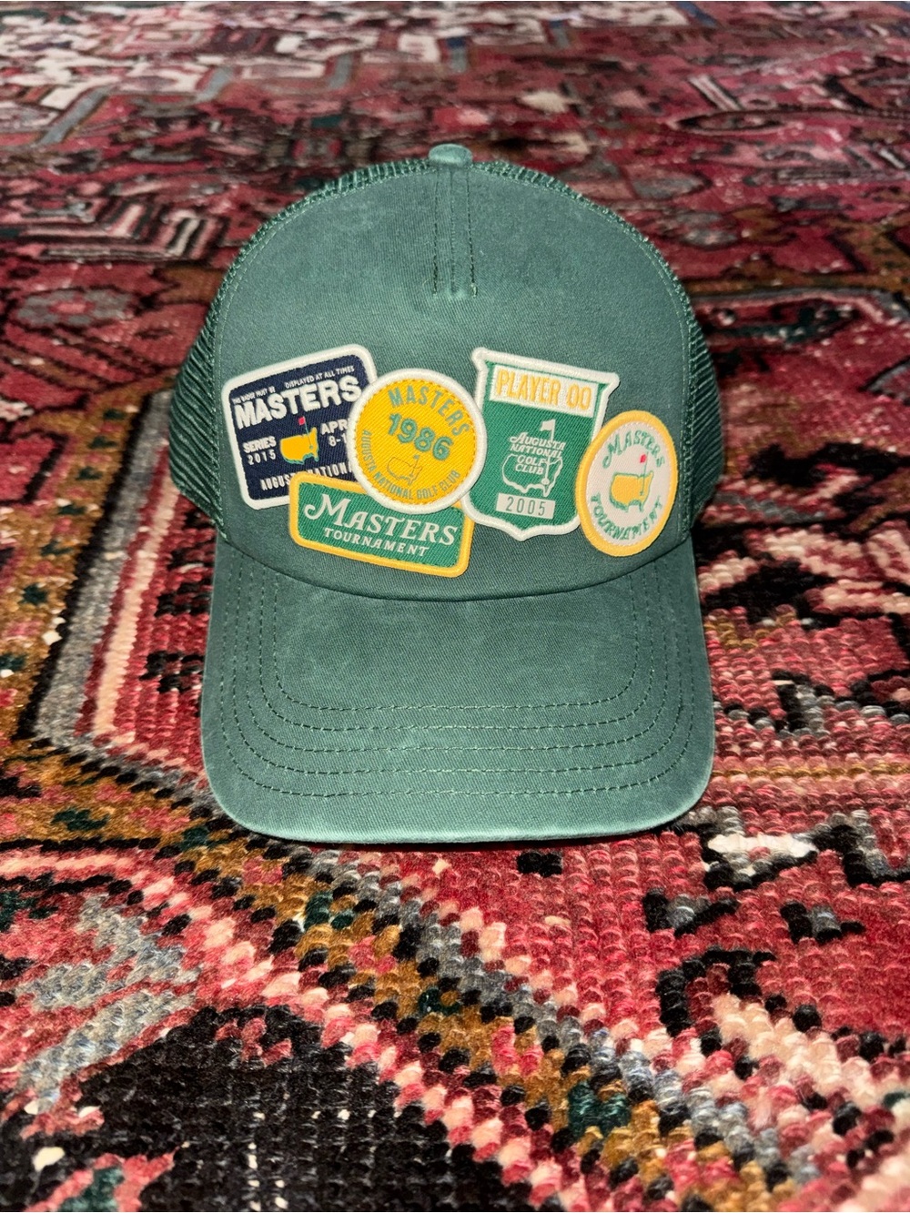 Masters Green Baseball Cap with Multi-Patch Front